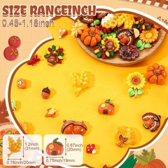 40 Pcs Mixed Color Mini Fall Resin Charms 4.33 Inch
