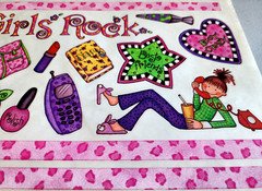 Vintage 2002 Girls Rock Clear Stickers Retro Boy Crazy 8″ x 13″ Scrapbooking NOS
