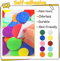 480 PCS round Foam Stickers, Glitter Foam Shape Stickers for Crafts
