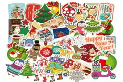 Christmas Xmas Holiday Card Envelope Seal Stickers Decor Gift Wrap 100 Pcs/Set