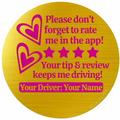 Custom Delivery Driver Tip Sticker –Please Rate Me 5 Star 2” Round Label 50 Pack