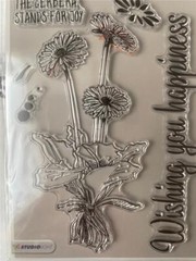 New Veer & Moon Flower Language A6 Clear rubber Stamp Gerbera free USA ship