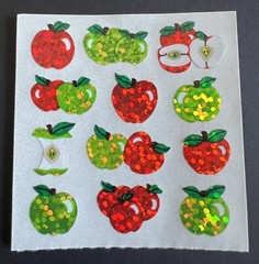 Vintage Sandylion Red And Green Apple Prismatic Stickers 1 Mod