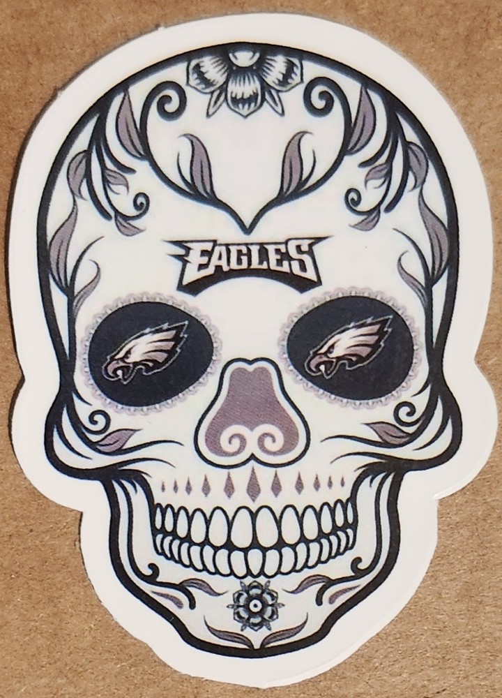 Sugar Skull Philadelphia Eagles Day of the Dead die-cut decal sticker