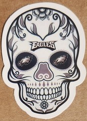Sugar Skull Philadelphia Eagles Day of the Dead die-cut decal sticker