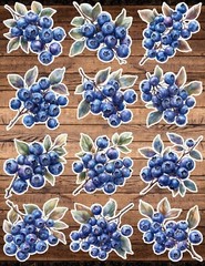 Bunch of Blueberries Die Cut Vinyl Stickers Scrapbooking Laptop Waterbottle