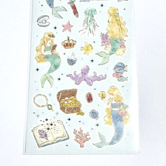 Mermaid Girl Sticker Sheet Fairytale Kawaii Ocean Princess Japanese Stationery