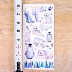 Snow Animal Stickers – Violette Stickers – 1 Winter Sticker Sheet for Crafts