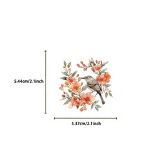 50PCS Flower and Bird Stickers PET Transparent Nature