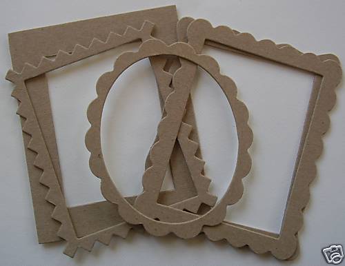 {5} FRAME VARIETY – Bare Picture Frame Chipboard Die Cuts – 1 of Each Design