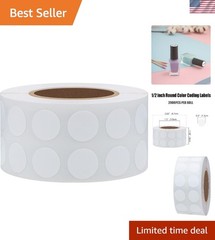 Versatile 2000-Pack White Circle Stickers – Writable, Strong Adhesive Labels
