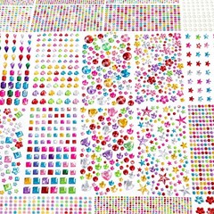 6124Pcs Gem Stickers-Self-Adhesive Face Jewelry Stickers, Acrylic Gems DIY Cr…