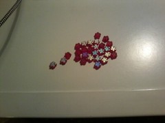 28X FLOWER EMBELISHMENTS FOR SCRAPBOOKING NEW 0,7 CM (FL07)