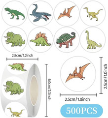 1000 Pcs Dinosaur Stickers for Kids Classroom Boys Girls School Students.2 Roll