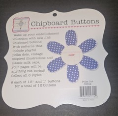 Chipboard polka dot buttons Jenni Bowling for scrapbook cards crafts 6 -1& 1.5″
