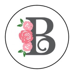30 CLASSIC BLACK & FLORAL MONOGRAM LETTER ENVELOPE SEALS LABELS STICKERS 1.5″