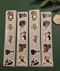 20 Vintage Style St Patrick’s Day Stickers/St Patrick’s Day Labels Seals