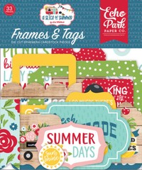1 Pack of Echo Park Paper A SLICE OF SUMMER Frames & Tags Ephemera Pieces