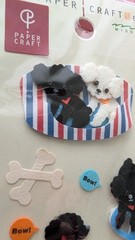 Midori Paper Craft Dogs Puppy Dimensional Stickers New In Pack 2004
