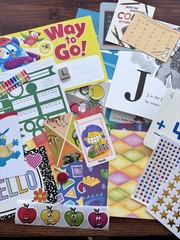 Junk Journal, Scrapbooking Ephemera kit School Themed
