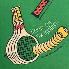 1980 VTG HALLMARK COMIC TENNIS RACKET & BALLS STICKERS