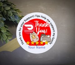 2 inch Personalized custom Doordash stickers delivery driver bag sticker for f