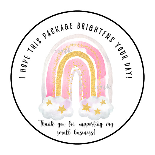 30 I HOPE THIS PACKAGE BRIGHTENS YOUR DAY ENVELOPE SEALS STICKERS LABELS 1.5″