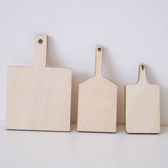 30 Pcs Mini Wooden Cutting Board with Handle,Unfinished Wood Blank Cutting Bo…
