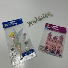 Disney Tinker Bell Scrapbook Lot of 3 Embellishments Shakerbox Castle Stickers
