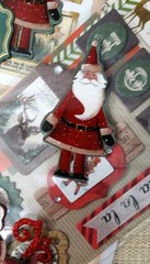 100 CHRISTMAS CRAFT LOT BUTTONS FIBERS PUNCHIES EPHEMERA GEMS FOILS 10 EA OF 10