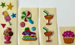 Vintage 1980s Puffy Scratch N Sniff cocktail ice cream sundae cupcake lollipop
