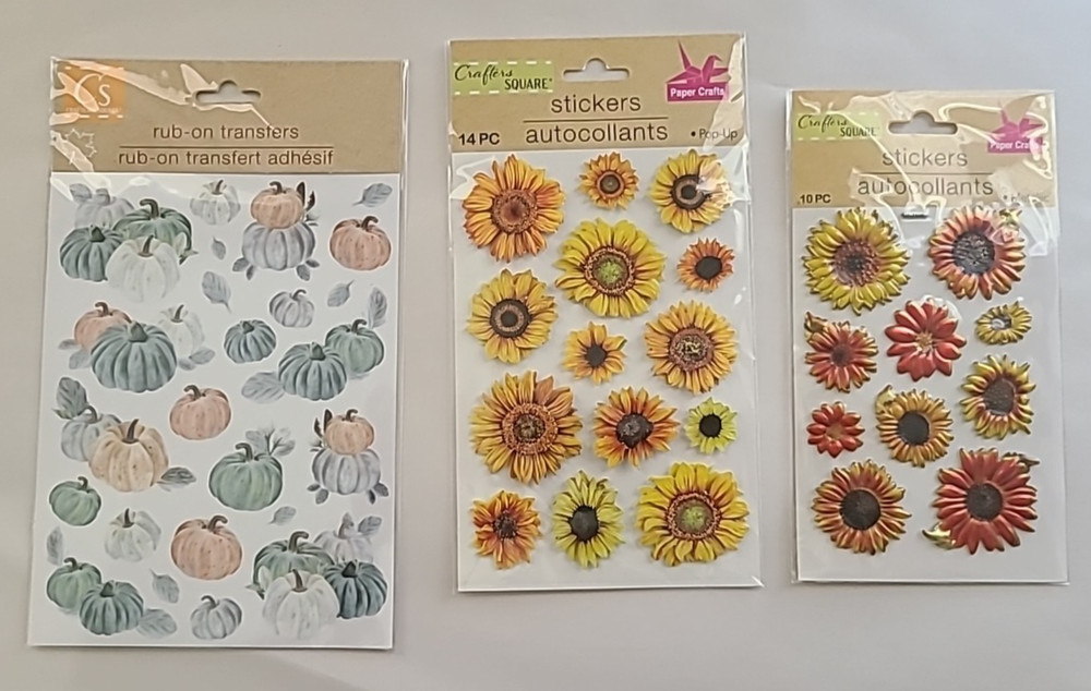 Scrappbooking – Crafter’s Square transfers / sticker – Lot of 3 – fall items