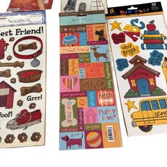 Assorted Scrapbook Sticker Sheets Farm Dog Christmas School Farm Sports