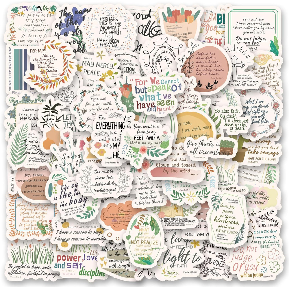100 Pcs Bible Verse Stickers for Journaling and Water Bottles