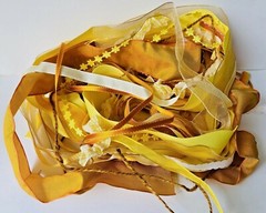 Scrapbooking Crafts May Arts Grab Bag Ribbon All Sizes Colors Patterns – Yellow