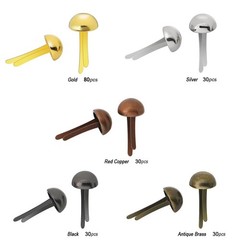 200Pcs Multicolor Metal Paper Fasteners | 8x17mm | Durable Brass Brads