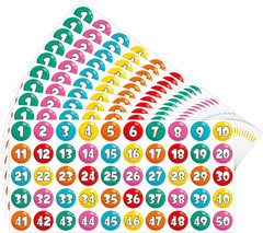 Number Stickers 1-50, 20 Sheets Consecutive Number Stickers, 1000 Labels-1 Inch