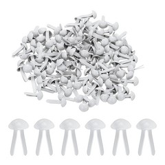 150 x Brads for Paper Crafts White Metal Round Paper Fasteners 8 mm