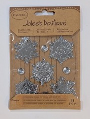 RARE Jolee’s Parcel Silver Metallic Snowflakes & Gems Scrapbooking Stickers