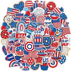 100Pcs Patriotic Stickers Bulk Kids Adults 4th of July Vinyl Stickers