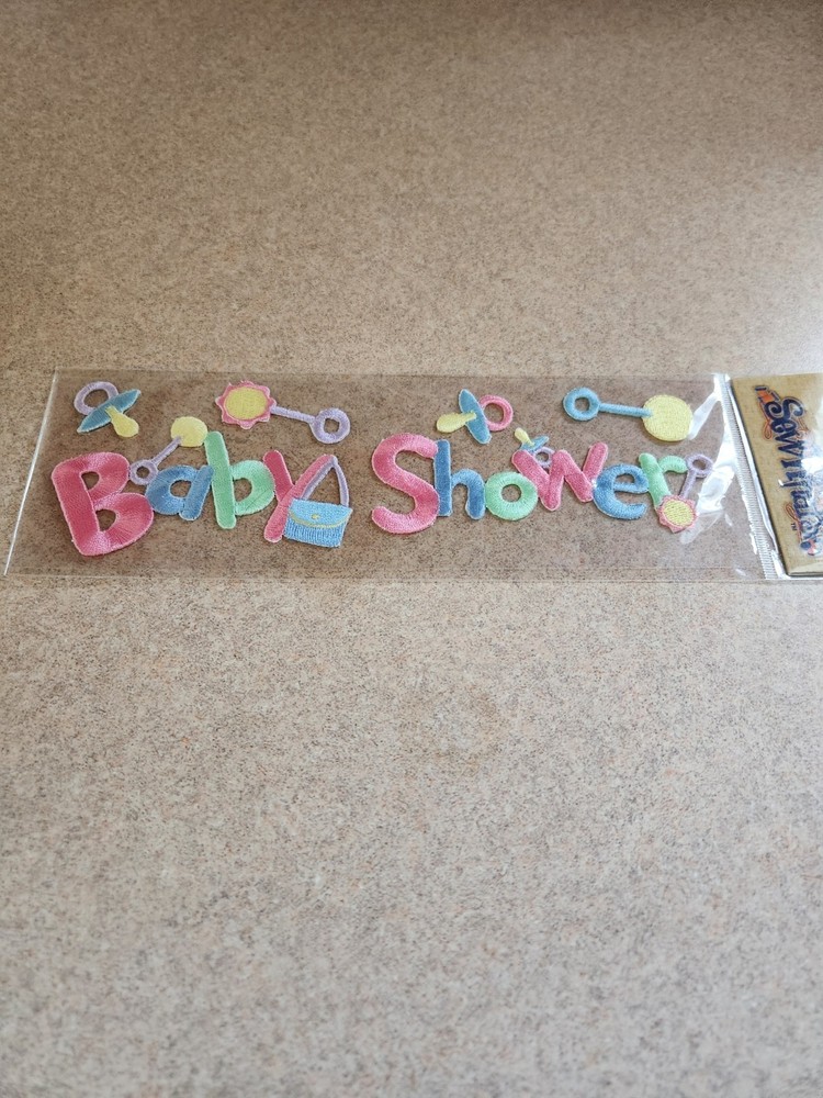Sticko Sew Whats~Baby Shower~Embroidered Stickers