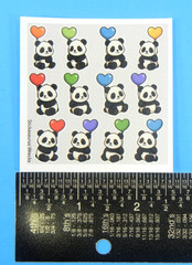 Pandas & Colorful Heart Balloons Mini Sticker Sheet