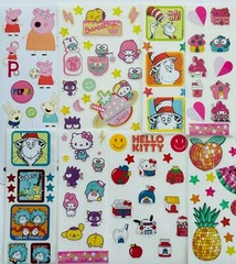 400+ STICKERS mxd themes STITCH bluey DR SEUSS Hello Kitty Mickey Mouse TROLLS