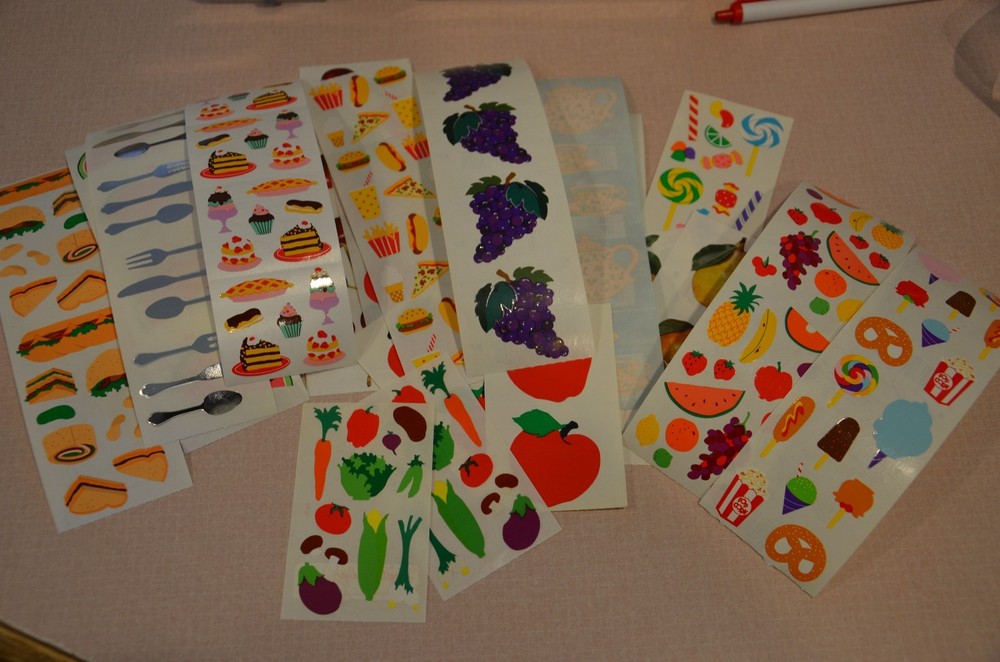 Mrs. Grossman Food Stickers You Choose Fruit Silverware Apples Grapes