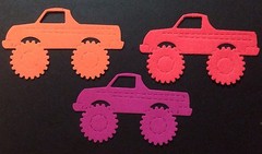 MONSTER TRUCK Die-Cuts(6Pcs)Approx.2.5″x1.5″ Acid-Free•Kids•Mud•Dirt•Toys•Boys