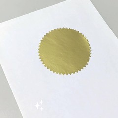 200 Pack, Gold Foil Seal Stickers for Certificates – 2″ Diameter