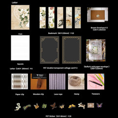251Pcs Vintage Scrapbook Supplies Pack Kit for Junk Journal Bullet Aesthetic Pap
