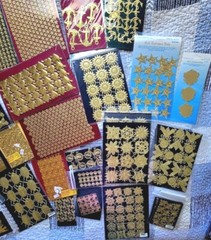 Choose from 59 Scrap Diecut German Gold Foil Paper Embellishments Crafts Sheets