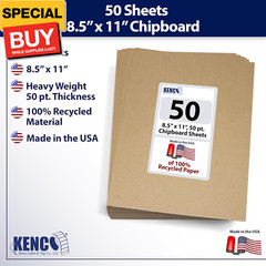 Chipboard Sheets 8.5″ x 11″ – 50 Sheets Per Pack Heavy Weight 50 Point Chip Boar