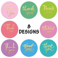 Colorful Thank You Stickers Self Adhesive Label for Business Packaging Envelopes